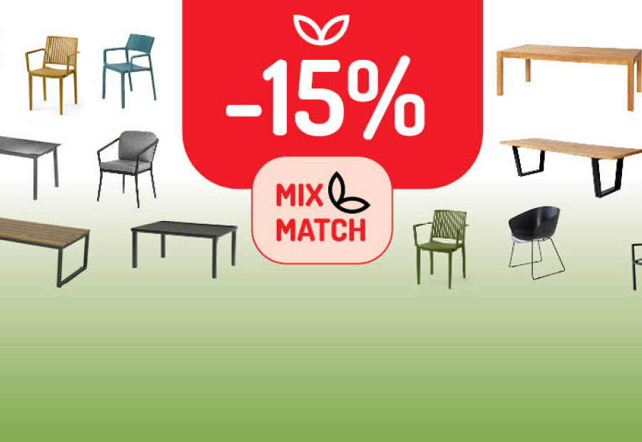 Mix & Match: 1 table + 4 chaises