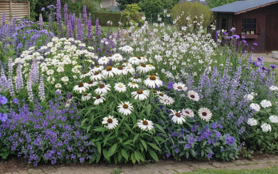 Un jardin aux nuances célestes