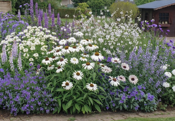 Un jardin aux nuances célestes